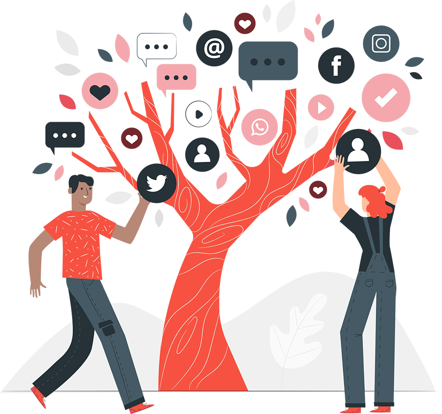 Illustration of rich communication services and messaging icons